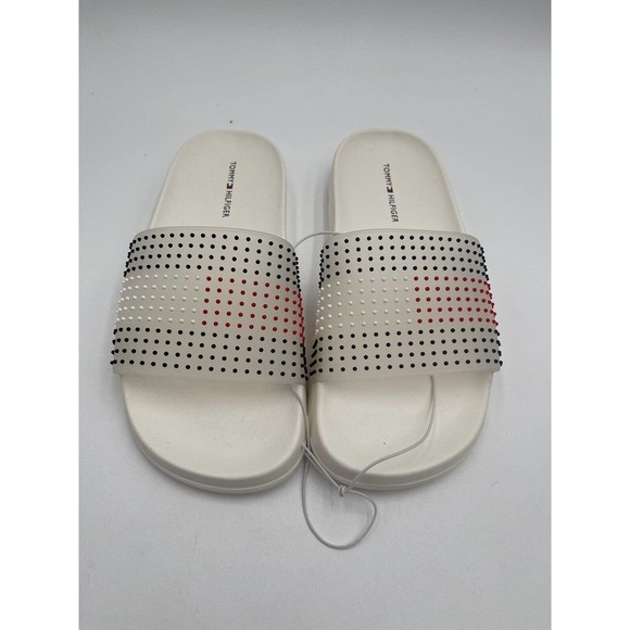 Tommy Hilfiger TWDEBLIN-X Women's Fashion Slides All White Logo US Size 6 M - Picture 5 of 9